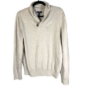 Gap Cream Neutral Henley Style Sweater Men's Size Medium